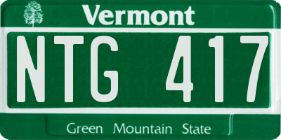 VT license plate NTG417