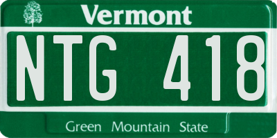 VT license plate NTG418