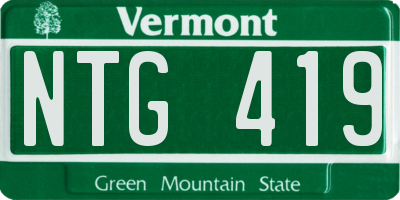 VT license plate NTG419