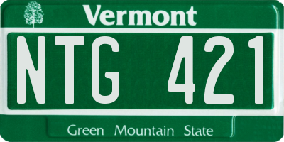 VT license plate NTG421