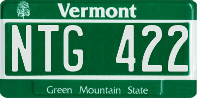 VT license plate NTG422