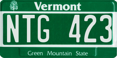 VT license plate NTG423