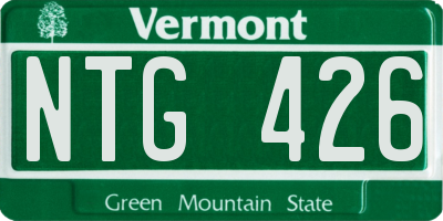 VT license plate NTG426