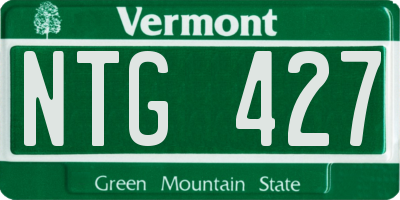 VT license plate NTG427