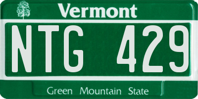 VT license plate NTG429