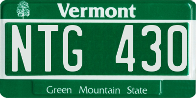 VT license plate NTG430