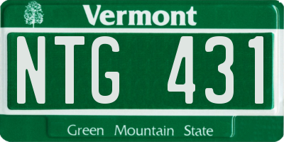 VT license plate NTG431