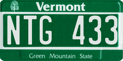 VT license plate NTG433