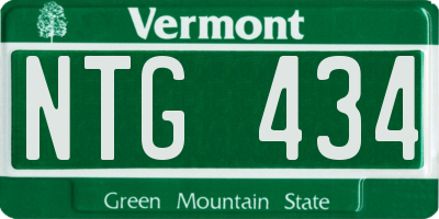 VT license plate NTG434