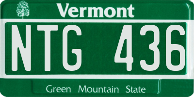 VT license plate NTG436
