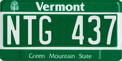 VT license plate NTG437