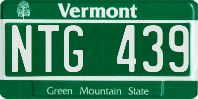 VT license plate NTG439