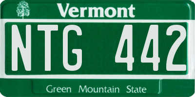 VT license plate NTG442