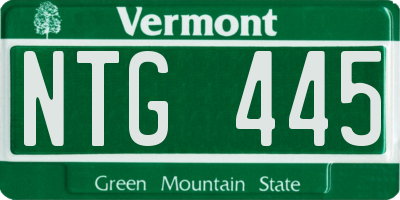 VT license plate NTG445