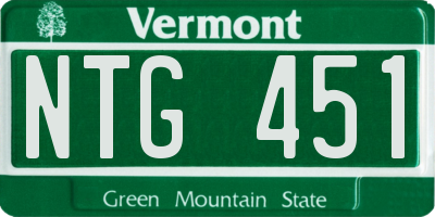VT license plate NTG451
