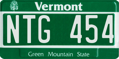 VT license plate NTG454