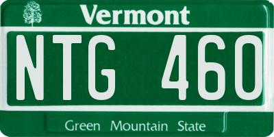 VT license plate NTG460