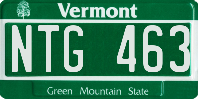 VT license plate NTG463
