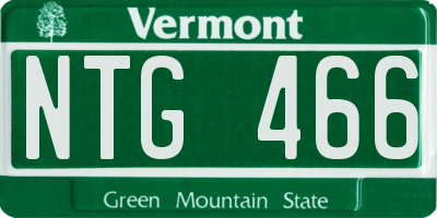 VT license plate NTG466