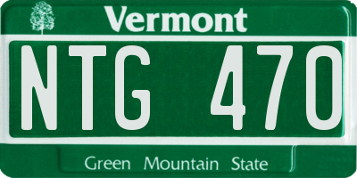 VT license plate NTG470