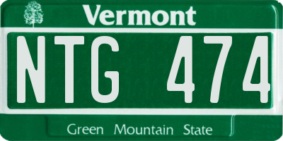 VT license plate NTG474