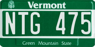 VT license plate NTG475