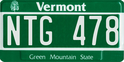 VT license plate NTG478