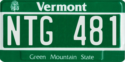 VT license plate NTG481