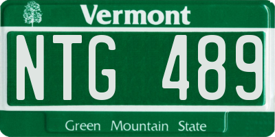 VT license plate NTG489