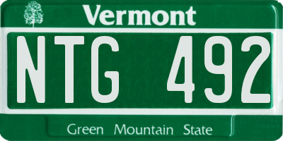 VT license plate NTG492