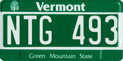 VT license plate NTG493