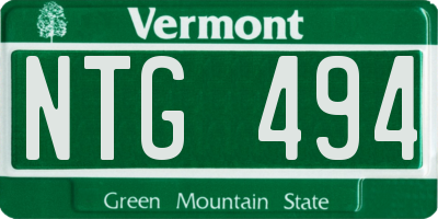 VT license plate NTG494