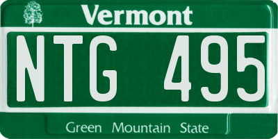 VT license plate NTG495
