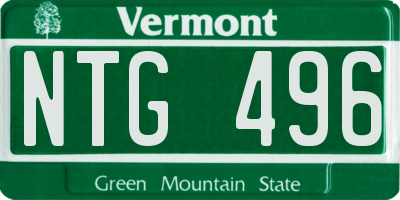 VT license plate NTG496