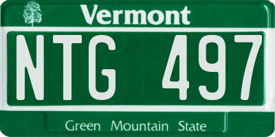 VT license plate NTG497