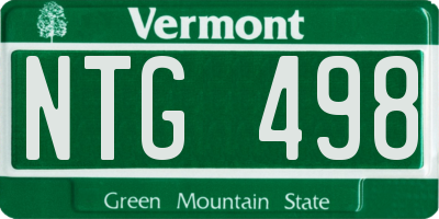 VT license plate NTG498