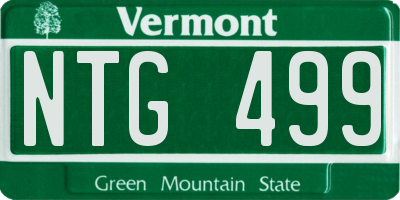 VT license plate NTG499