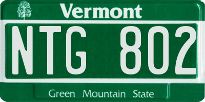 VT license plate NTG802