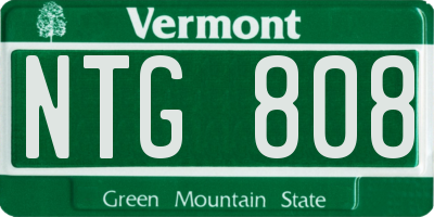 VT license plate NTG808