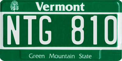 VT license plate NTG810