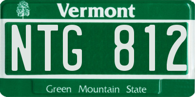 VT license plate NTG812