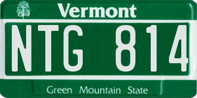 VT license plate NTG814
