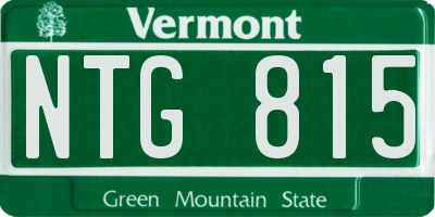 VT license plate NTG815
