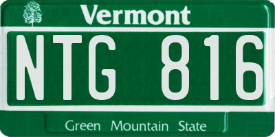 VT license plate NTG816