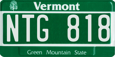 VT license plate NTG818