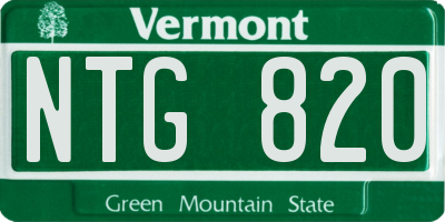 VT license plate NTG820