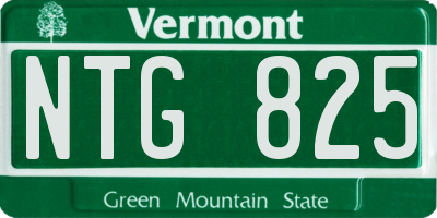 VT license plate NTG825