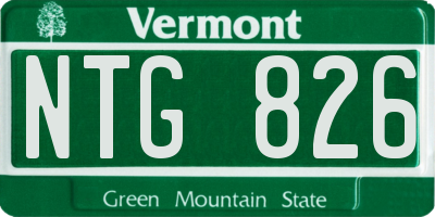 VT license plate NTG826