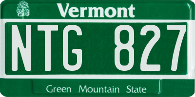VT license plate NTG827