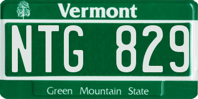 VT license plate NTG829